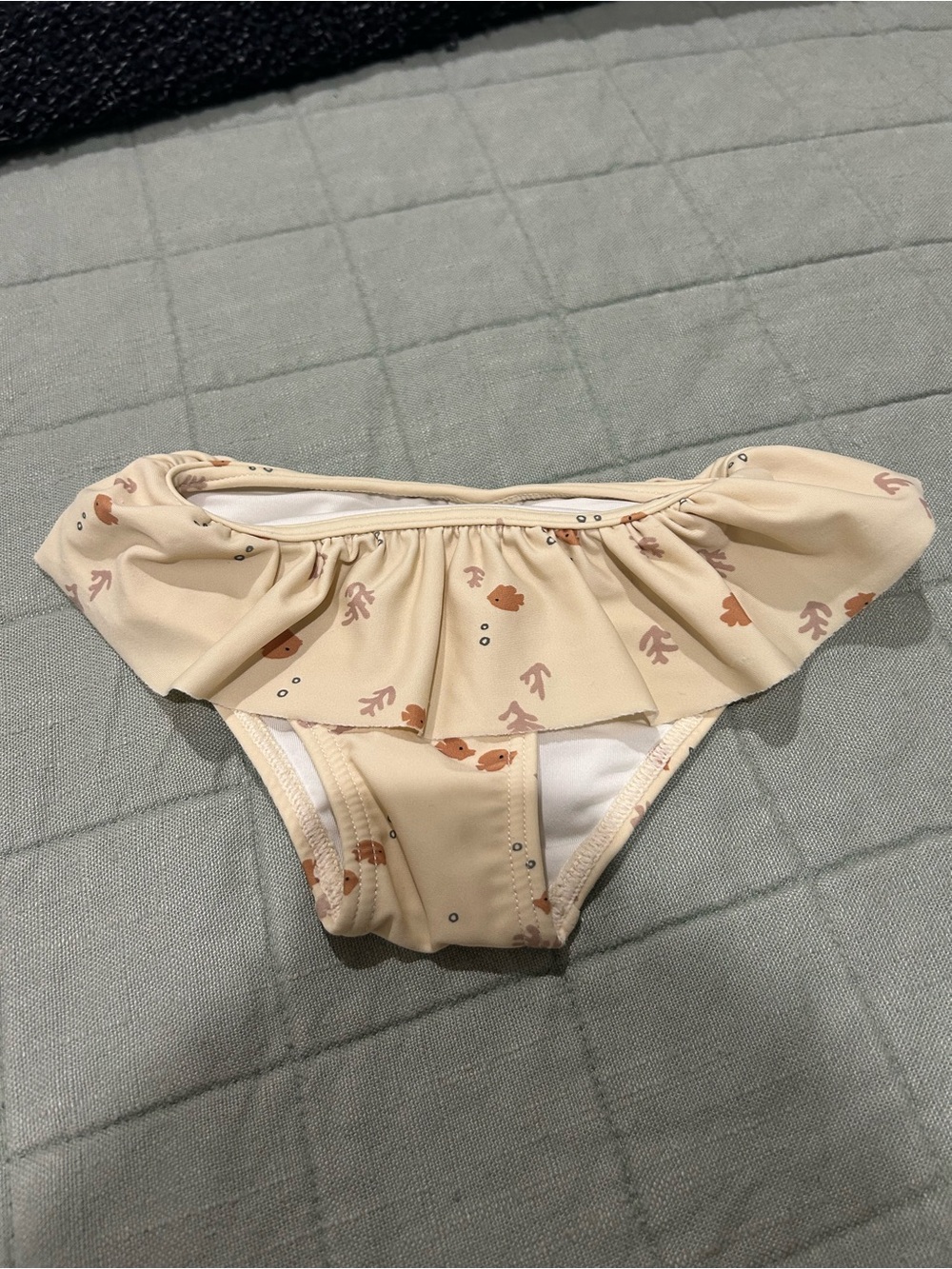 Rylee + Cru Cream Ruffle Kids Swim Bikini Bottoms